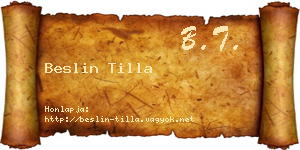 Beslin Tilla névjegykártya